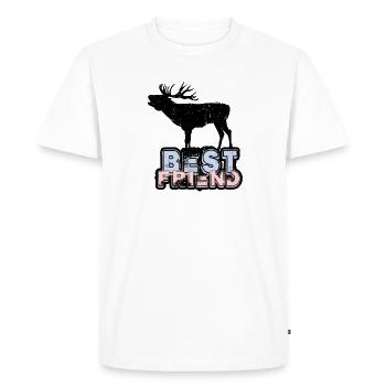 Best Friend Deer Hirsch - Men's Premium Organic T-Shirt - white - Front - Nico (187cm)