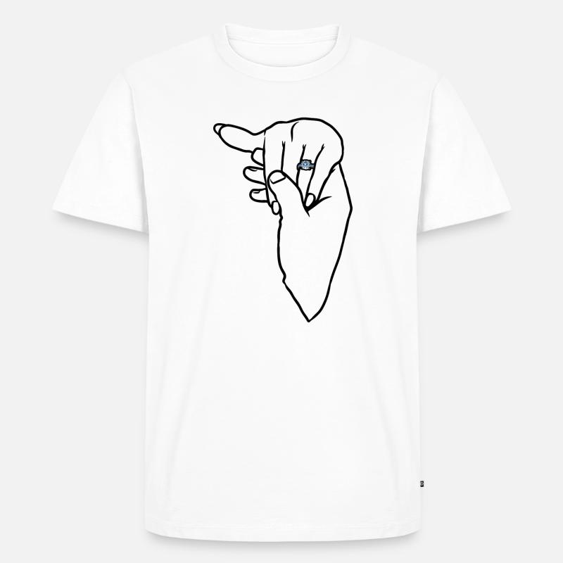 Verlobungs-Ehering-Hand - Männer Premium Bio T-Shirt - Weiß
