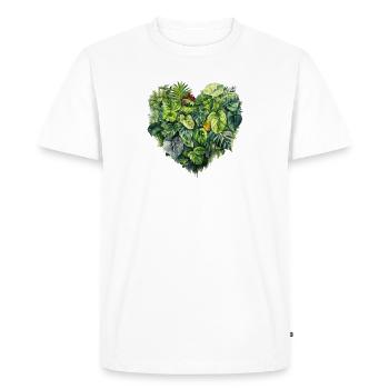 Leaf Heart Tropical Forest - Men's Premium Organic T-Shirt - white - Front - Nico (187cm)