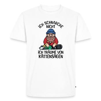 Scie de bois sciure de bois Woodland Lumberjack déclaration - T-shirt Premium bio Homme - blanc - Devant - Nico (187cm)
