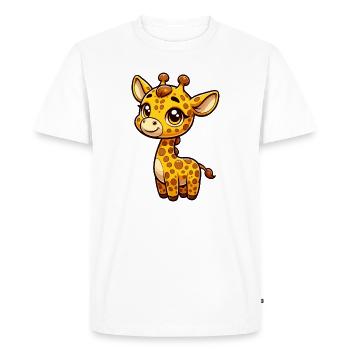 A whimsical cartoon style giraffe - Men's Premium Organic T-Shirt - white - Front - Nico (187cm)