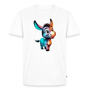 Âne âne tétine mule - T-shirt Premium bio Homme - blanc - Devant - Nico (187cm)