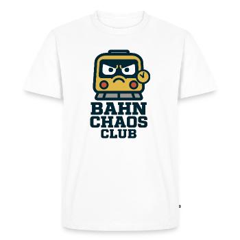 Bahn Chaos Club - Men's Premium Organic T-Shirt - white - Front - Nico (187cm)
