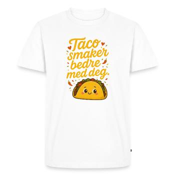 Humorous Taco Dog Drawing With Warm Color Palette - Men's Premium Organic T-Shirt - white - Front - Nico (187cm)