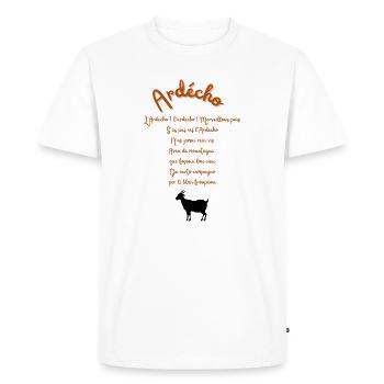 Design Ardéchois - T-shirt Premium bio Homme - blanc - Devant - Nico (187cm)