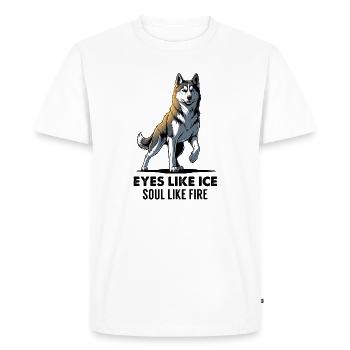 Fier husky - Sauvage et loyal - T-shirt Premium bio Homme - blanc - Devant - Nico (187cm)