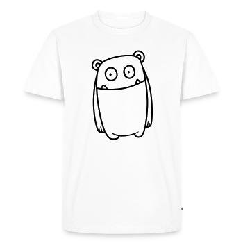 Monster Cheerful – Funny Kawaii Comic Design - Men's Premium Organic T-Shirt - white - Front - Nico (187cm)