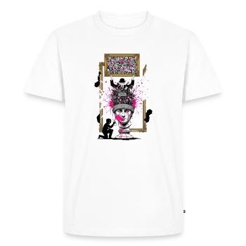 Sculpture de tête PopCollage - T-shirt Premium bio Homme - blanc - Devant - Nico (187cm)