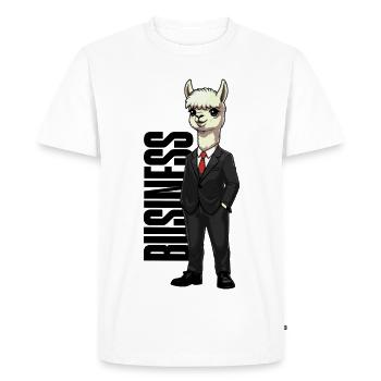 Business Alpaca - Men's Premium Organic T-Shirt - white - Front - Nico (187cm)