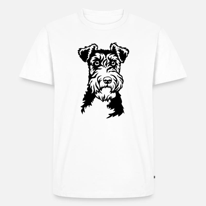Foxterrier Kopf - Männer Premium Bio T-Shirt - Weiß