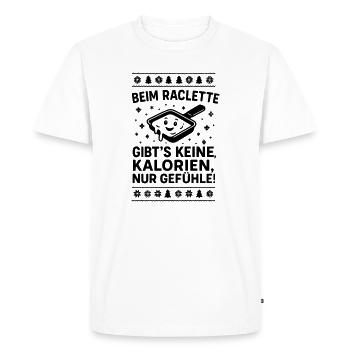 Raclette Dire calories Sentiments - T-shirt Premium bio Homme - blanc - Devant - Nico (187cm)