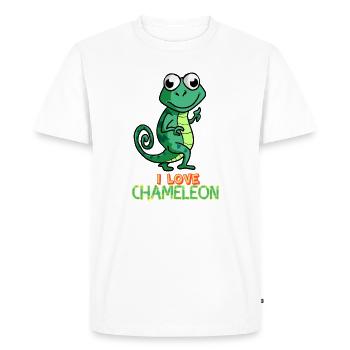 I Love Chameleon Cute Lizard Reptile Pet Animal  - Men's Premium Organic T-Shirt - white - Front - Nico (187cm)