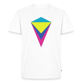 Diamant néon multi-couches - T-shirt Premium bio Homme - blanc - Devant - Nico (187cm)