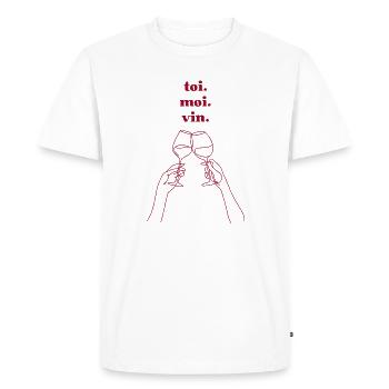toi. moi. vin. - T-shirt Premium bio Homme - blanc - Devant - Nico (187cm)