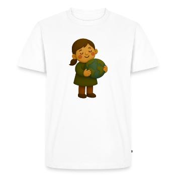 Petit écologiste avec le globe - T-shirt Premium bio Homme - blanc - Devant - Nico (187cm)