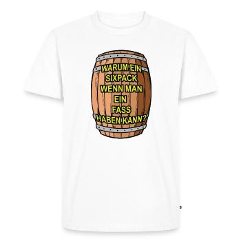Six-pack? I'll take a barrel - Men's Premium Organic T-Shirt - white - Front - Nico (187cm)