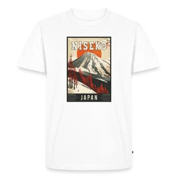 Paradis d’hiver à Niseko Japon Art de voyage vintage - T-shirt Premium bio Homme - blanc - Devant - Nico (187cm)