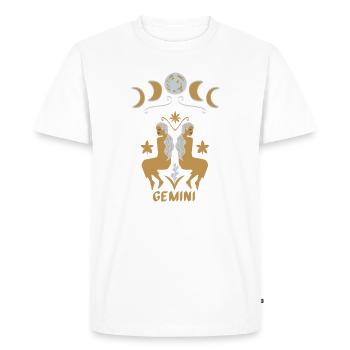 Gemini - Gemini Zodiac Sign - Men's Premium Organic T-Shirt - white - Front - Nico (187cm)