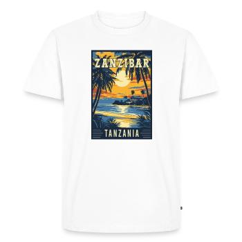 Explorez le Zanzibar tropical en Tanzanie - T-shirt Premium bio Homme - blanc - Devant - Nico (187cm)