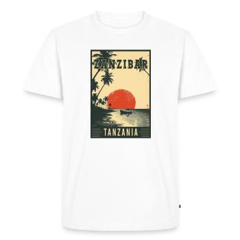 Discover Tropical Zanzibar in Tanzania - Men's Premium Organic T-Shirt - white - Front - Nico (187cm)