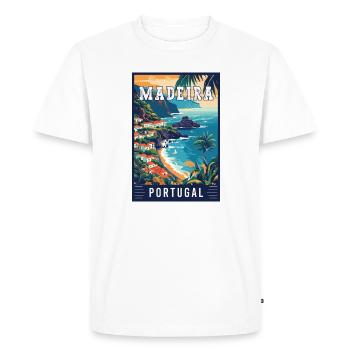Découvrez la beauté de Madère au Portugal - T-shirt Premium bio Homme - blanc - Devant - Nico (187cm)