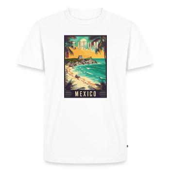 Découvrez Tulum au Mexique Paradis tropical - T-shirt Premium bio Homme - blanc - Devant - Nico (187cm)