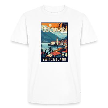 Tranquillité à Locarno - Suisse - T-shirt Premium bio Homme - blanc - Devant - Nico (187cm)
