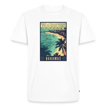 Explorez les Bahamas et Nassau - Paradis tropical - T-shirt Premium bio Homme - blanc - Devant - Nico (187cm)