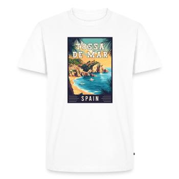 Explore Captivating Tossa de Mar in Spain - Men's Premium Organic T-Shirt - white - Front - Nico (187cm)