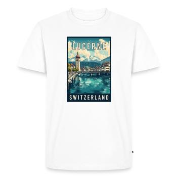 Explorez les Alpes suisses et Lucerne en Suisse - T-shirt Premium bio Homme - blanc - Devant - Nico (187cm)