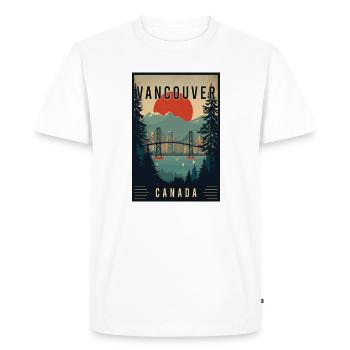Découvrez la ville du Nord-Ouest Pacifique à Vancouver, Canada - T-shirt Premium bio Homme - blanc - Devant - Nico (187cm)