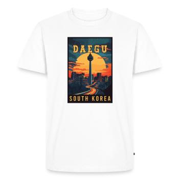 Explorez le dynamique Daegu en Corée du Sud - T-shirt Premium bio Homme - blanc - Devant - Nico (187cm)