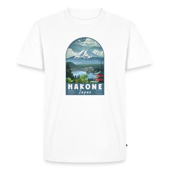 Découvrez Hakone au Japon : paysage artistique de voyage - T-shirt Premium bio Homme - blanc - Devant - Nico (187cm)