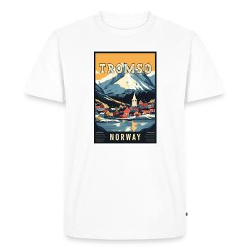 Explorez l’aventure arctique de Tromsø en Norvège - T-shirt Premium bio Homme - blanc - Devant - Nico (187cm)