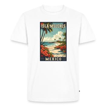 Découvrez le paradis tropical d’Isla Mujeres, au Mexique - T-shirt Premium bio Homme - blanc - Devant - Nico (187cm)