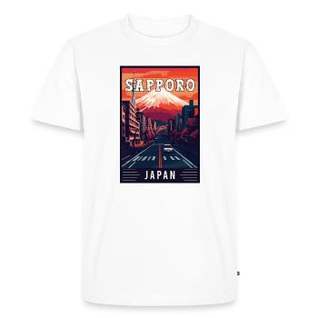 Découvrez la ville captivante de Sapporo au Japon - T-shirt Premium bio Homme - blanc - Devant - Nico (187cm)