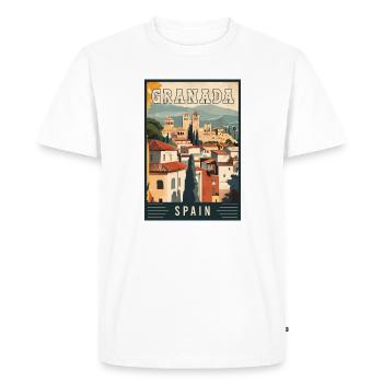 Experience Granada in Spain Beauty of Alhambra - Men's Premium Organic T-Shirt - white - Front - Nico (187cm)