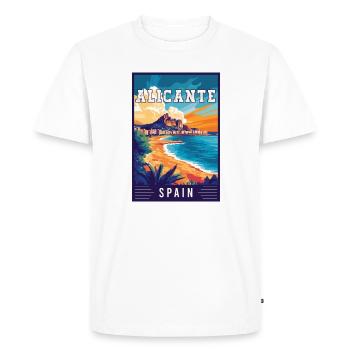 Découvrez le charme méditerranéen d’Alicante en Espagne - T-shirt Premium bio Homme - blanc - Devant - Nico (187cm)