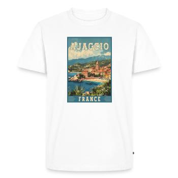 Découvrez Ajaccio France - Paradis méditerranéen - T-shirt Premium bio Homme - blanc - Devant - Nico (187cm)