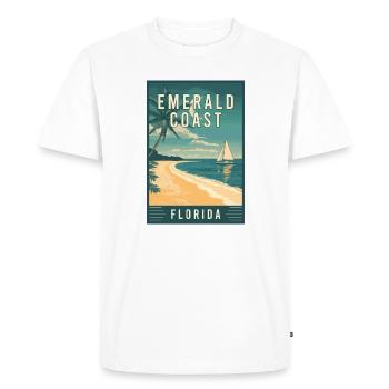 Découvrez la magnifique Côte d’Émeraude en Floride - T-shirt Premium bio Homme - blanc - Devant - Nico (187cm)