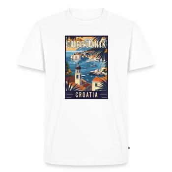 Découvrez Dubrovnik en Méditerranée en Croatie - T-shirt Premium bio Homme - blanc - Devant - Nico (187cm)