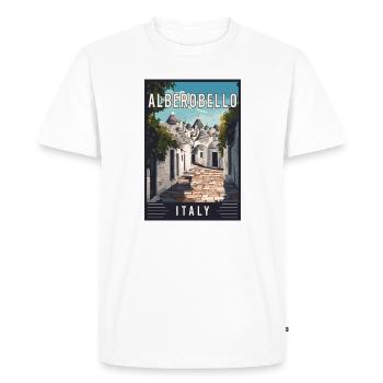 Découvrez l’Alberobello méditerranéen en Italie - T-shirt Premium bio Homme - blanc - Devant - Nico (187cm)