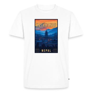 Explore Mystical Charm of Kathmandu in Nepal - Men's Premium Organic T-Shirt - white - Front - Nico (187cm)