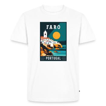 Experience Captivating Faro in Portugal - Men's Premium Organic T-Shirt - white - Front - Nico (187cm)
