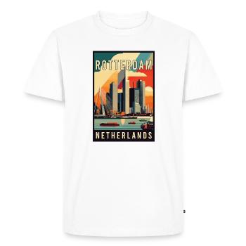 Experience Stunning Rotterdam in Netherlands - Men's Premium Organic T-Shirt - white - Front - Nico (187cm)