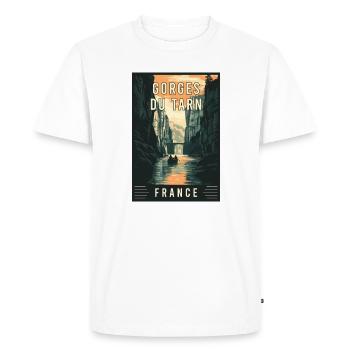 Explore Breathtaking Gorges du Tarn in France - Men's Premium Organic T-Shirt - white - Front - Nico (187cm)