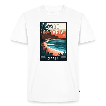 Discover Canary Islands and Gran Canaria in Spain - Men's Premium Organic T-Shirt - white - Front - Nico (187cm)