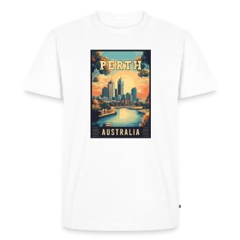 Discover City by the Swan River Perth in Australia - Men's Premium Organic T-Shirt - white - Front - Nico (187cm)