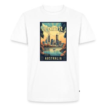 Explore City by the Swan River Perth in Australia - Men's Premium Organic T-Shirt - white - Front - Nico (187cm)
