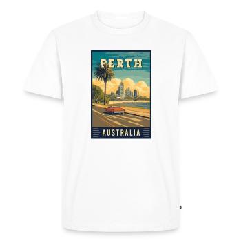 Experience City by the Swan River Perth Australia - Men's Premium Organic T-Shirt - white - Front - Nico (187cm)
